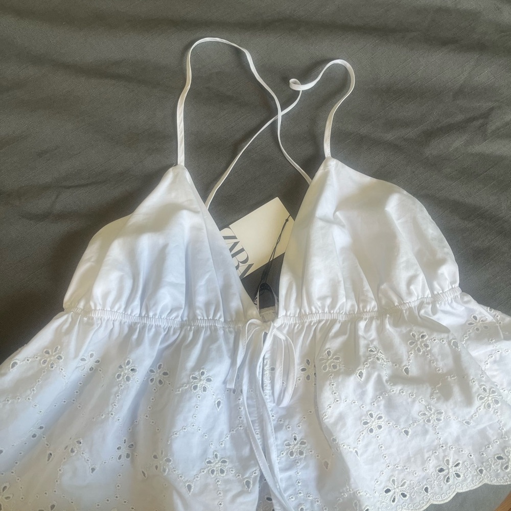 Zara Elegant White Crop Top